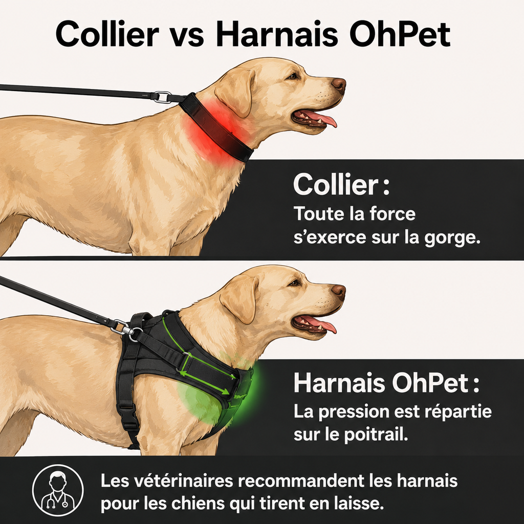 Harnais anti-traction pour chien OhPet