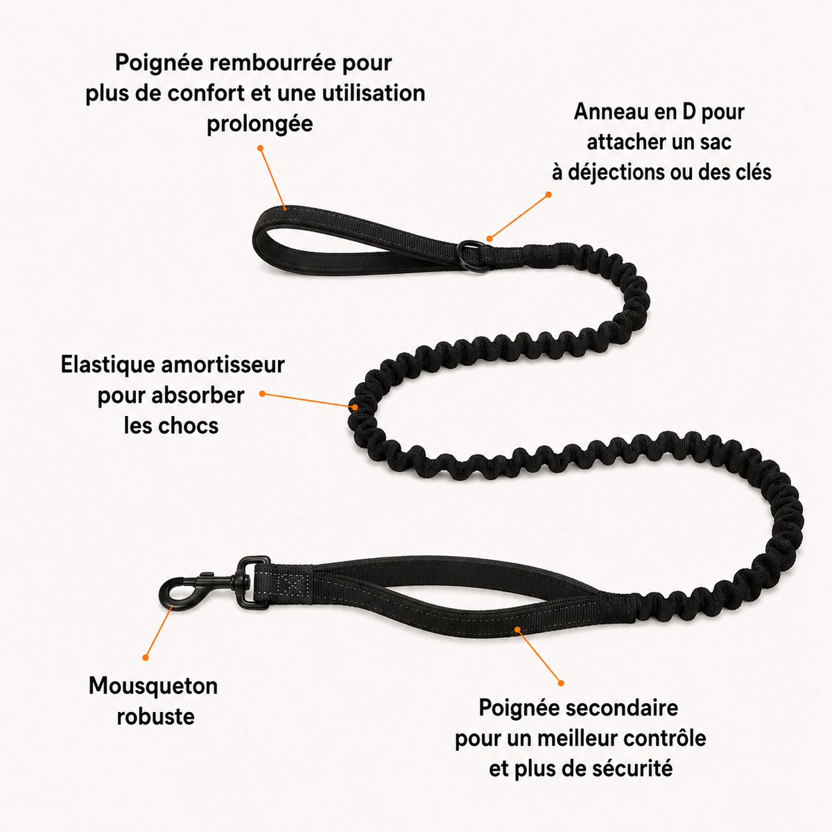 Laisse élastique pour chien OhPet